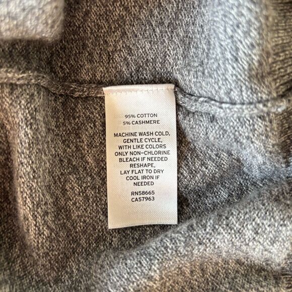 Nordstrom Men's Shop Grey Cotton & Cashmere V-Neck Sweater, Size Medium - Picture 8 of 8